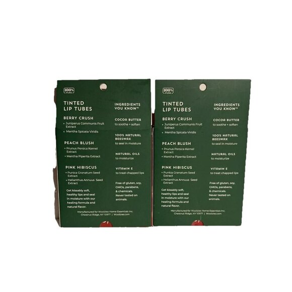 Woolzies Soft By Nature Tinted Lip Tubes ~3 Tubes Each (Sealed) Set Of 2 - Picture 2 of 3